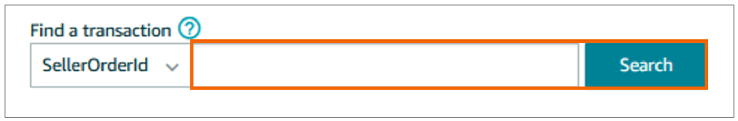 Paste the Order ID in the search bar, and then choose Search to see the individual transactions.