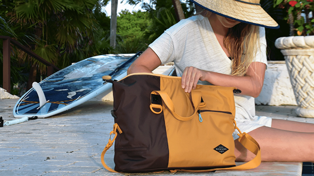 Woman with a Sherpani bag
