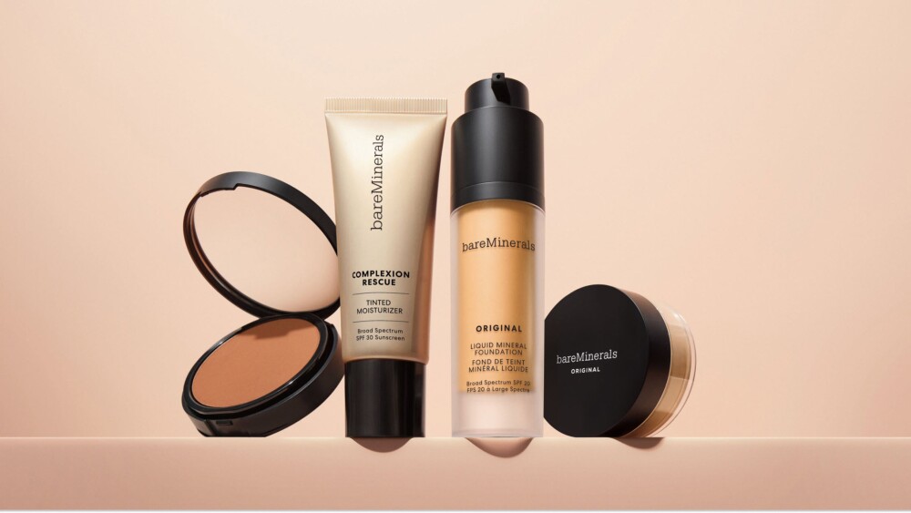 A display of bareMinerals products