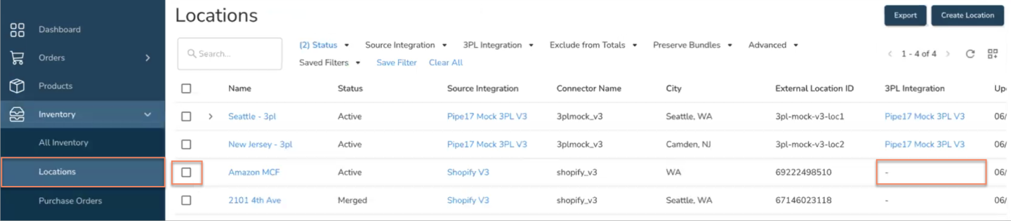 Confirm that your Buy with Prime location isn’t mapped to a 3PL. The 3PL Integration column should show as missing.