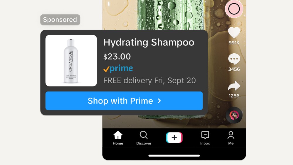 TikTok fast badge image featuring Buy with Prime product checkout