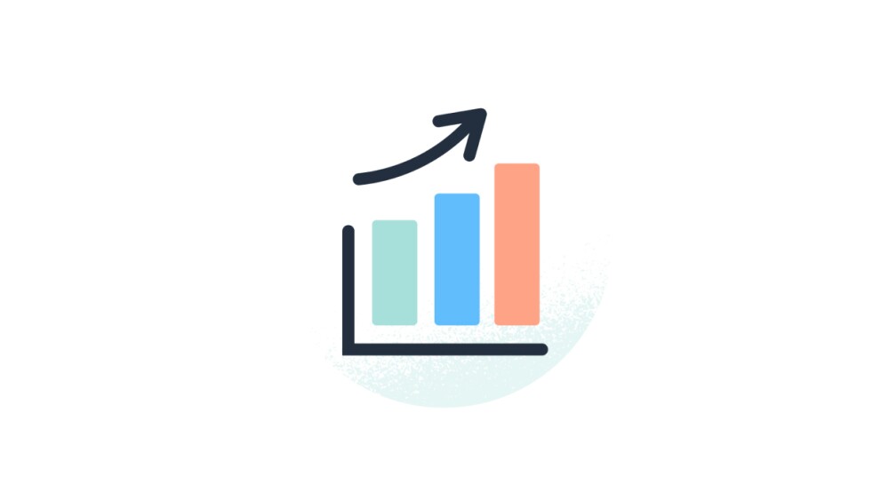 Stylized bar graph showing an upward trend.