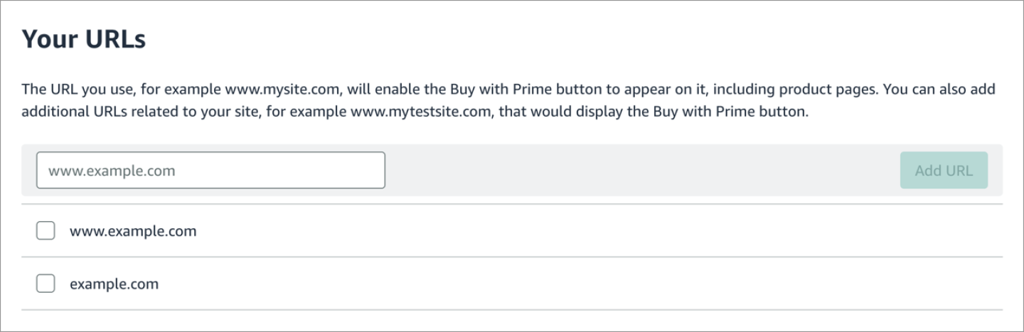Screenshot of your URL's section in merchant console with the site URL entered with and without the "www."