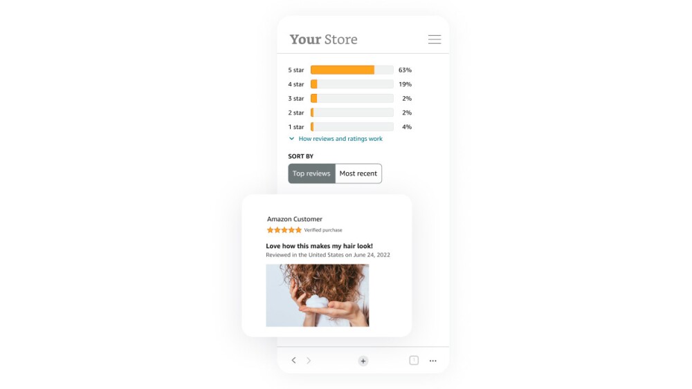 Reviews from Amazon on mobile device.