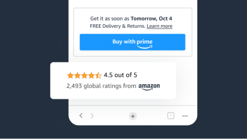 Mobile device showing Reviews from Amazon