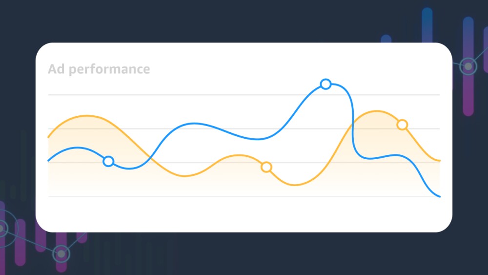 Image of a mock graph showing ad performance