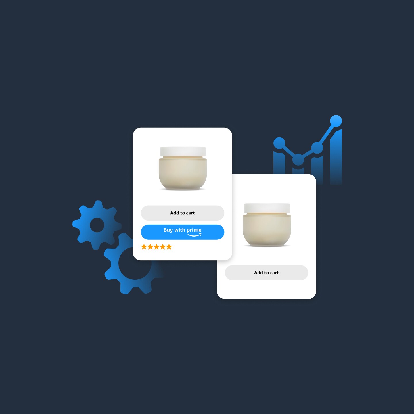 Image with product and different variations of call-to-action button.