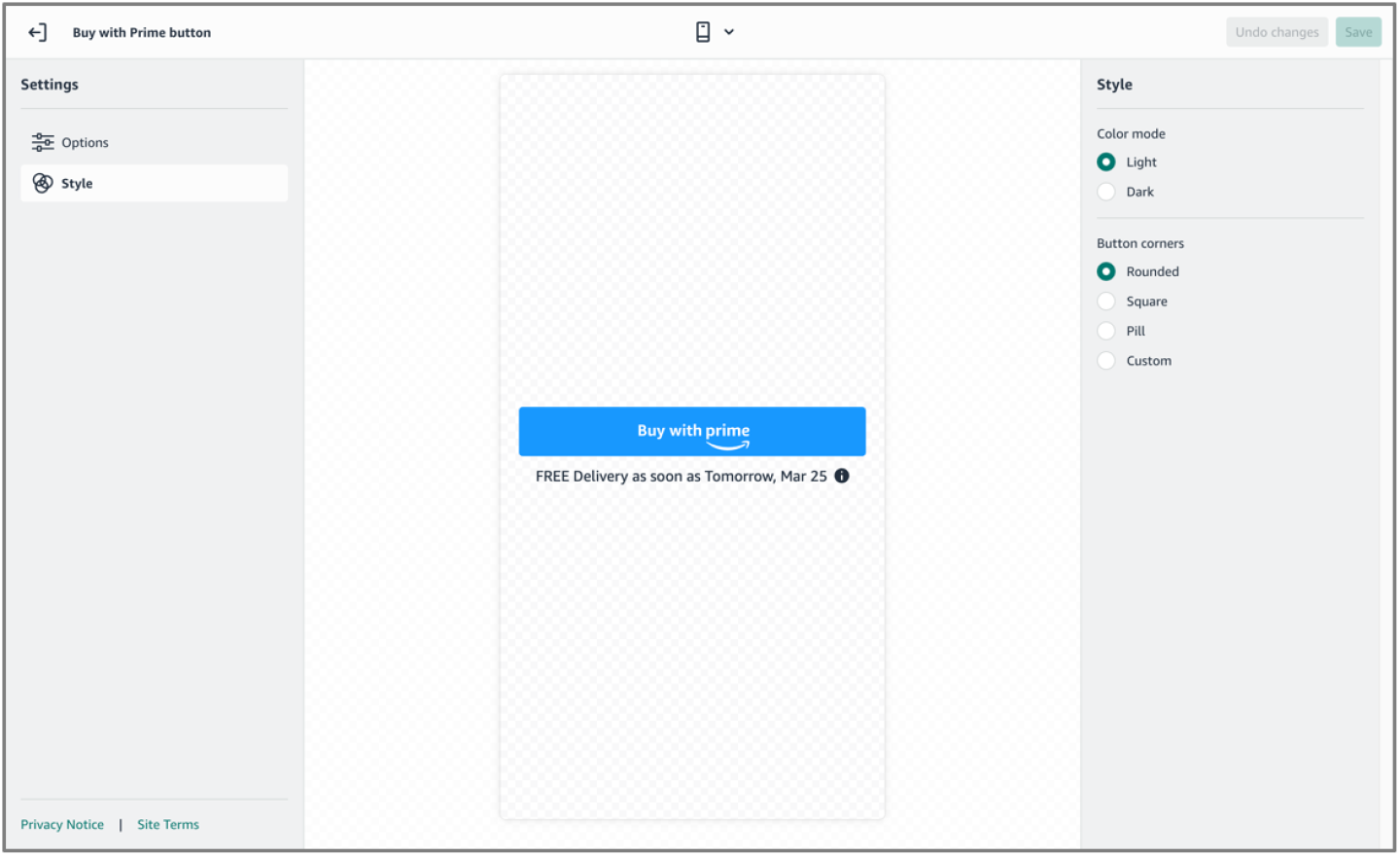 Manage your Buy with Prime widget - Amazon Buy with Prime