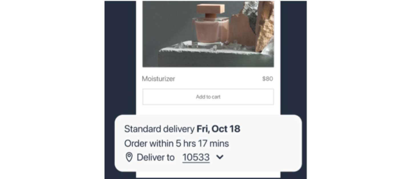 Screenshot of MCF fast badges on the product detail pages of your Shopify site and on your Google product listings ads.
